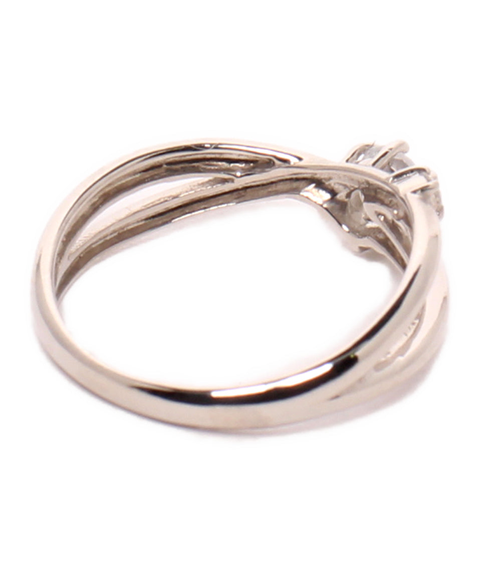 美品 Scarabe リング 指輪 Pt950 ホワイトサファイア ダイヤ 0.03ct レディース SIZE 9号 スカラベ