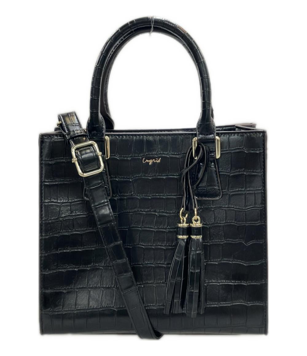 美品 アングリッド ハンドバッグ ショルダーバッグ 斜め掛け クロコ型押し レディース Ungrid