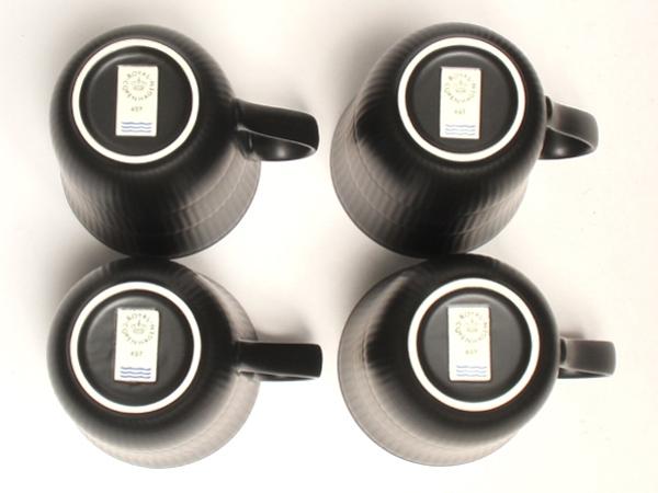 美品 Royal Copenhagen マグカップ 4点セット ブラック ロイヤルコペンハーゲン
