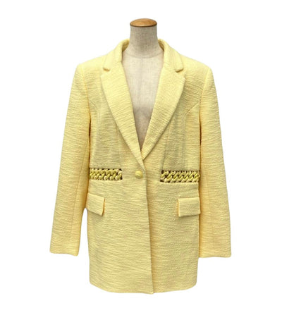 美品 レベッカヴァランス ブークレ ツイードブレザー ジャケット チェーン付き レディース SIZE 12 (L) REBECCA VALLANCE