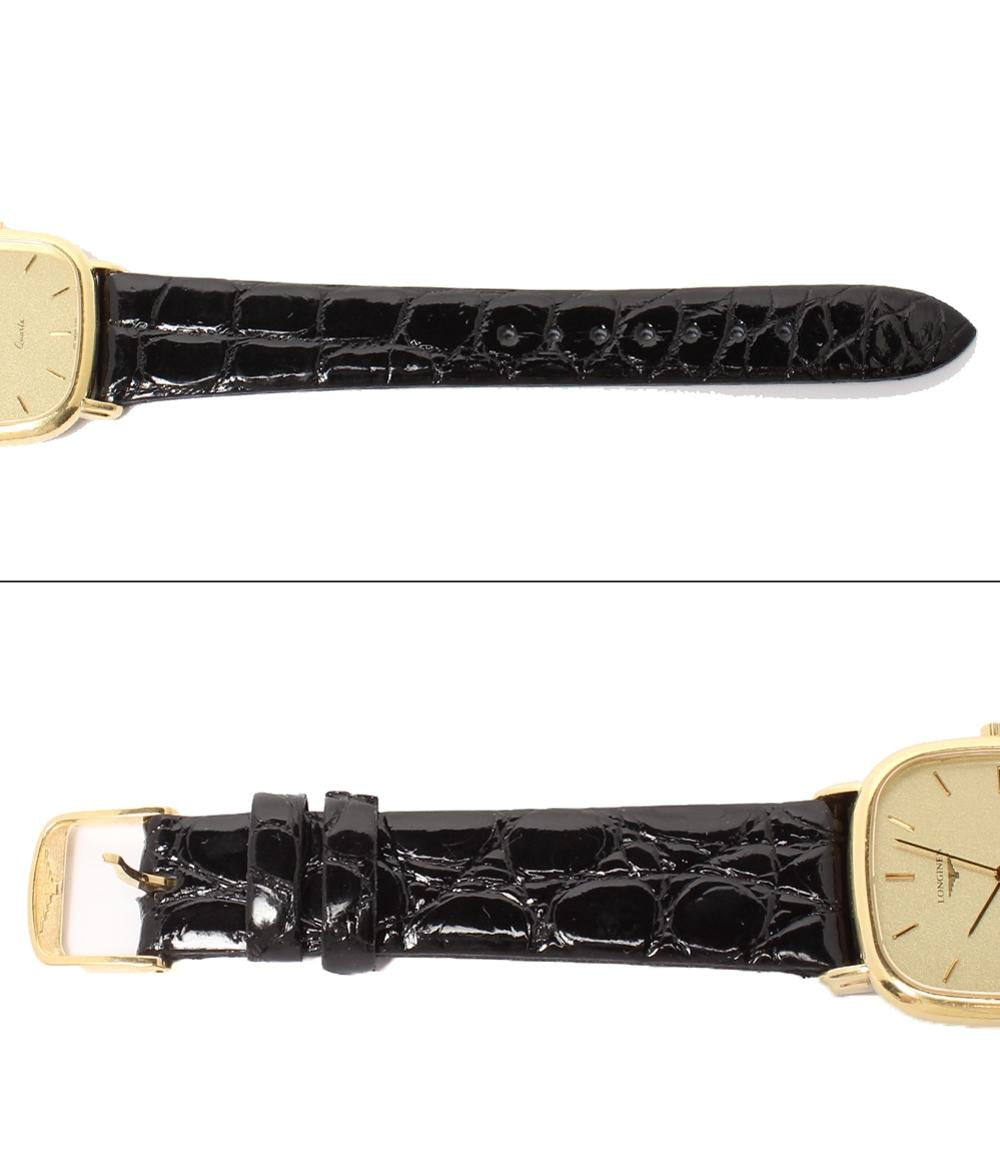 ロンジン 腕時計 K18 スクエア クオーツ ゴールド メンズ LONGINES