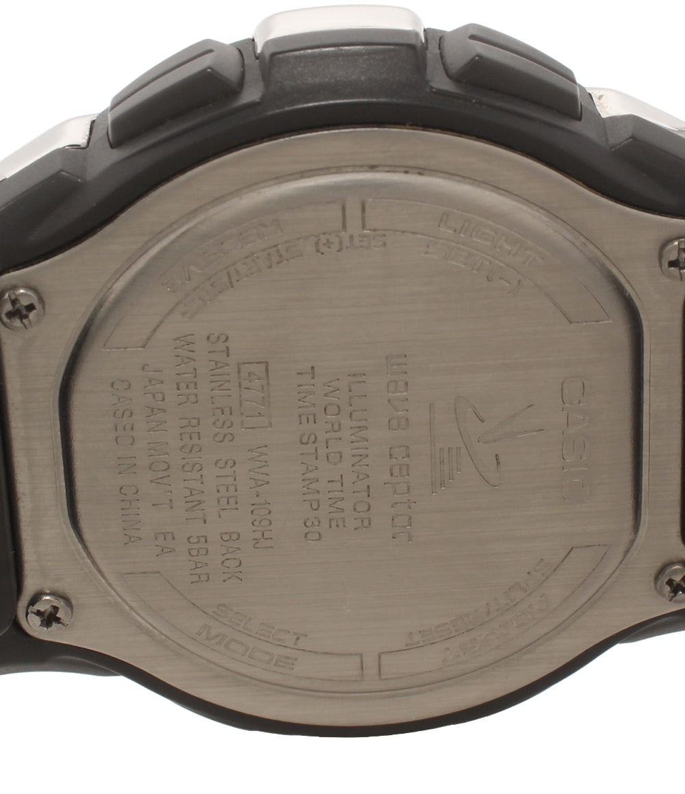 美品 CASIO 腕時計 電池電波 ウェーブセプター クオーツ WVA-109HJ メンズ カシオ