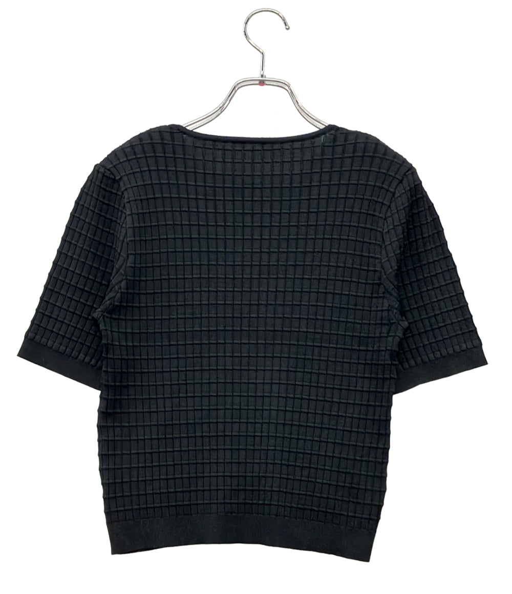 美品 FOXEY 半袖ニット 五分袖 Souffle Knit Top 45157 レディース SIZE 38 (S) フォクシー