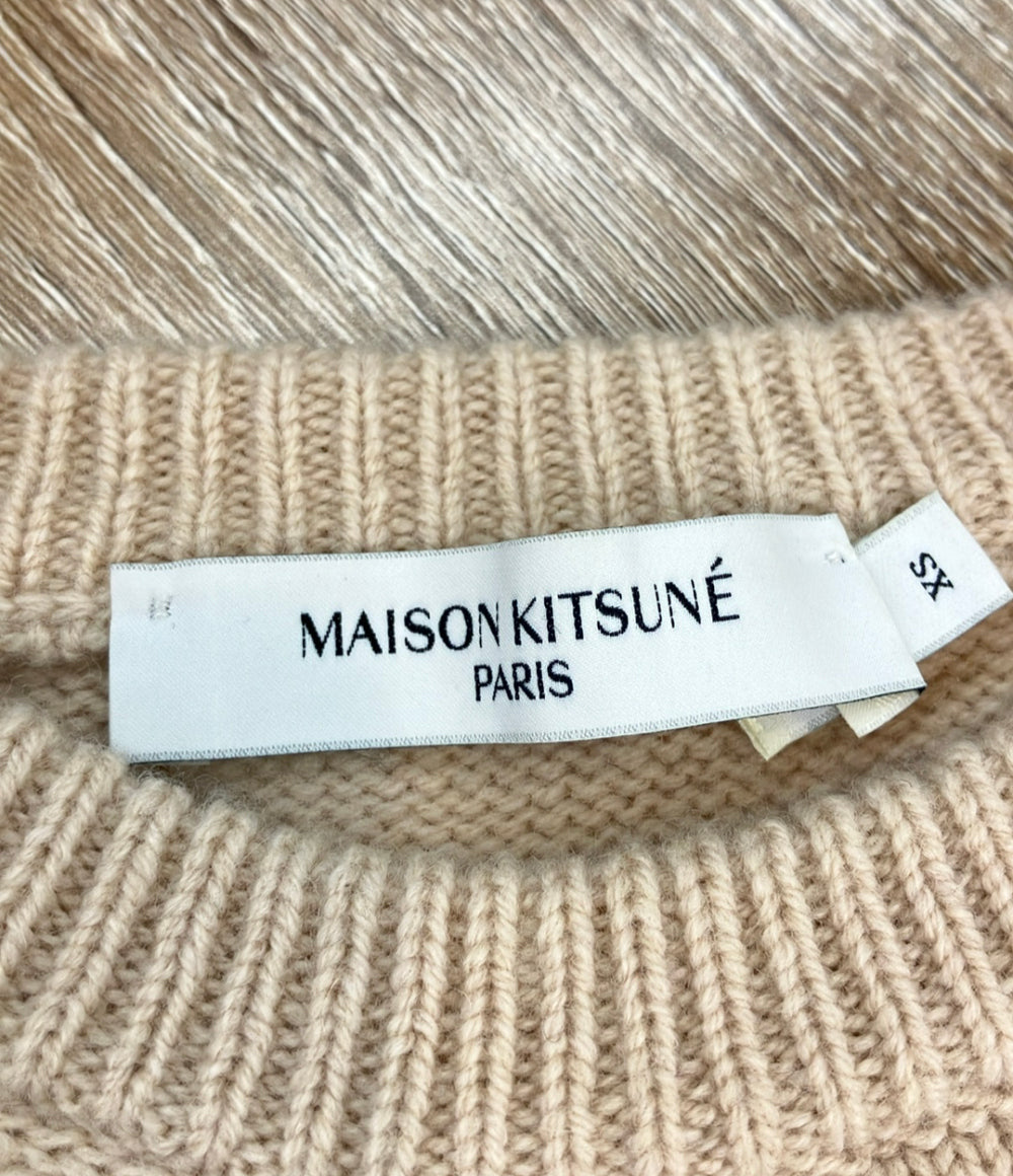 MAISON KITSUNE 長袖ニット ビッグフォックスヘッド プルオーバー hw00519kt1016 レディース SIZE XS メゾンキツネ