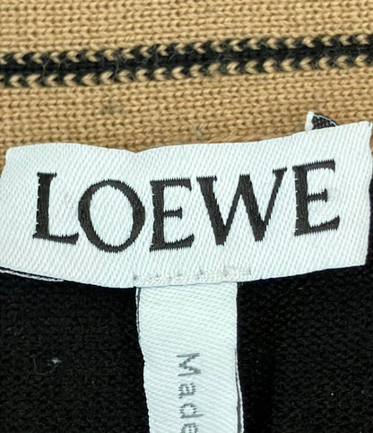 LOEWE 長袖ニットカーディガン クロップド ロゴ刺繍 ウール100%  薄手 ボタン S359Y16K03 レディース SIZE XS ロエベ