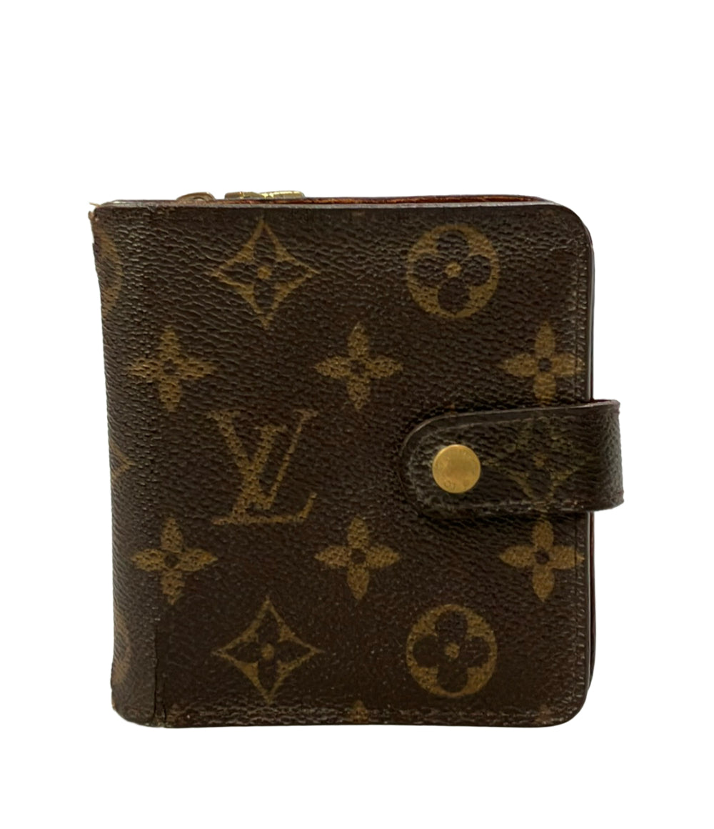 訳あり LOUIS VUITTON 二つ折り財布 コンパクトジップ モノグラム M61667 レディース ルイ・ヴィトン