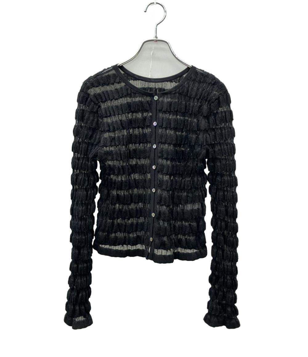 Whim Gazette 長袖カーディガン アンサンブル ブラック シアー  ブラック ボーダー WGZ1051105A0005 レディース SIZE F (M) ウィム ガゼット