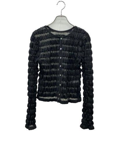 Whim Gazette 長袖カーディガン アンサンブル ブラック シアー  ブラック ボーダー WGZ1051105A0005 レディース SIZE F (M) ウィム ガゼット