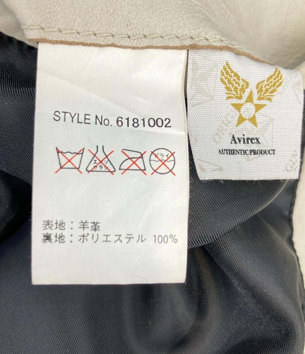 AVIREX レザージャケット  シングルライダース  ヴィンテージ加工 タグ付き 24AW VARSITY LEATHER GARMENT 6181002 メンズ SIZE L アヴィレックス