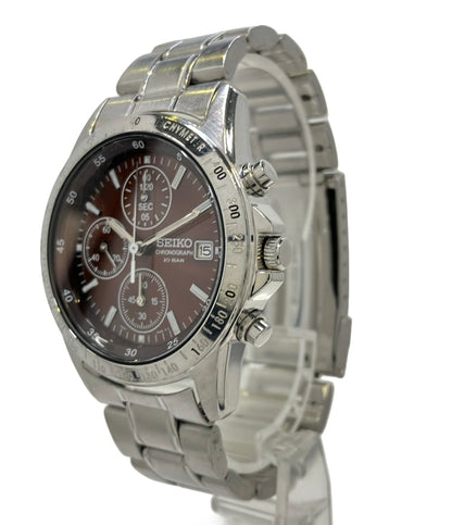 SEIKO 腕時計 クオーツ ブラウン 7T92-0DW0 メンズ セイコー