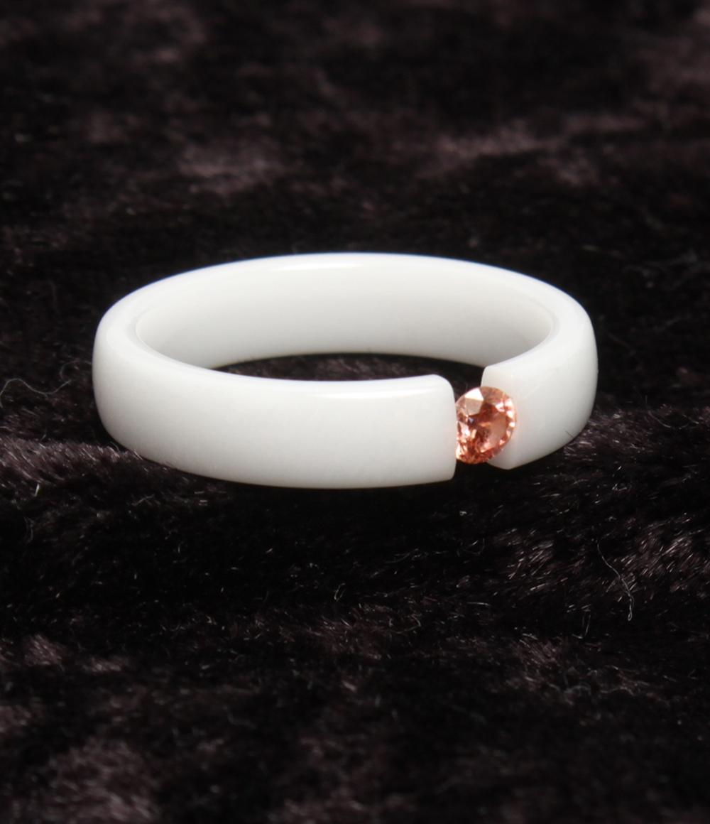 美品 QVC リング 指輪 セラミック ラボグロウンピンクダイヤ 0.1ct レディース SIZE 9号