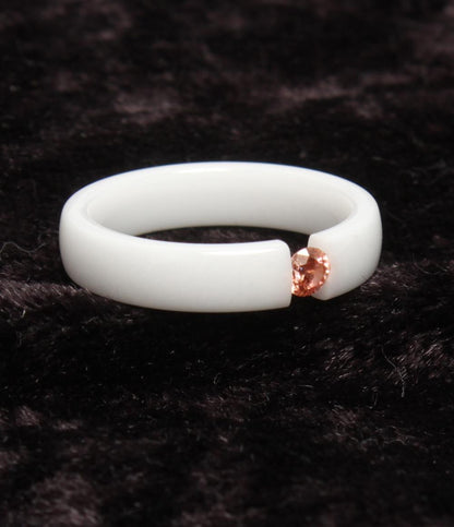 美品 QVC リング 指輪 セラミック ラボグロウンピンクダイヤ 0.1ct レディース SIZE 9号