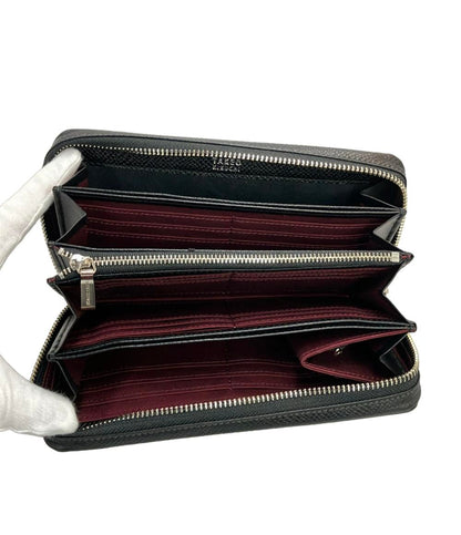 美品 TAKEO KIKUCHI ラウンドファスナー長財布 カラビナ付き メンズ タケオキクチ