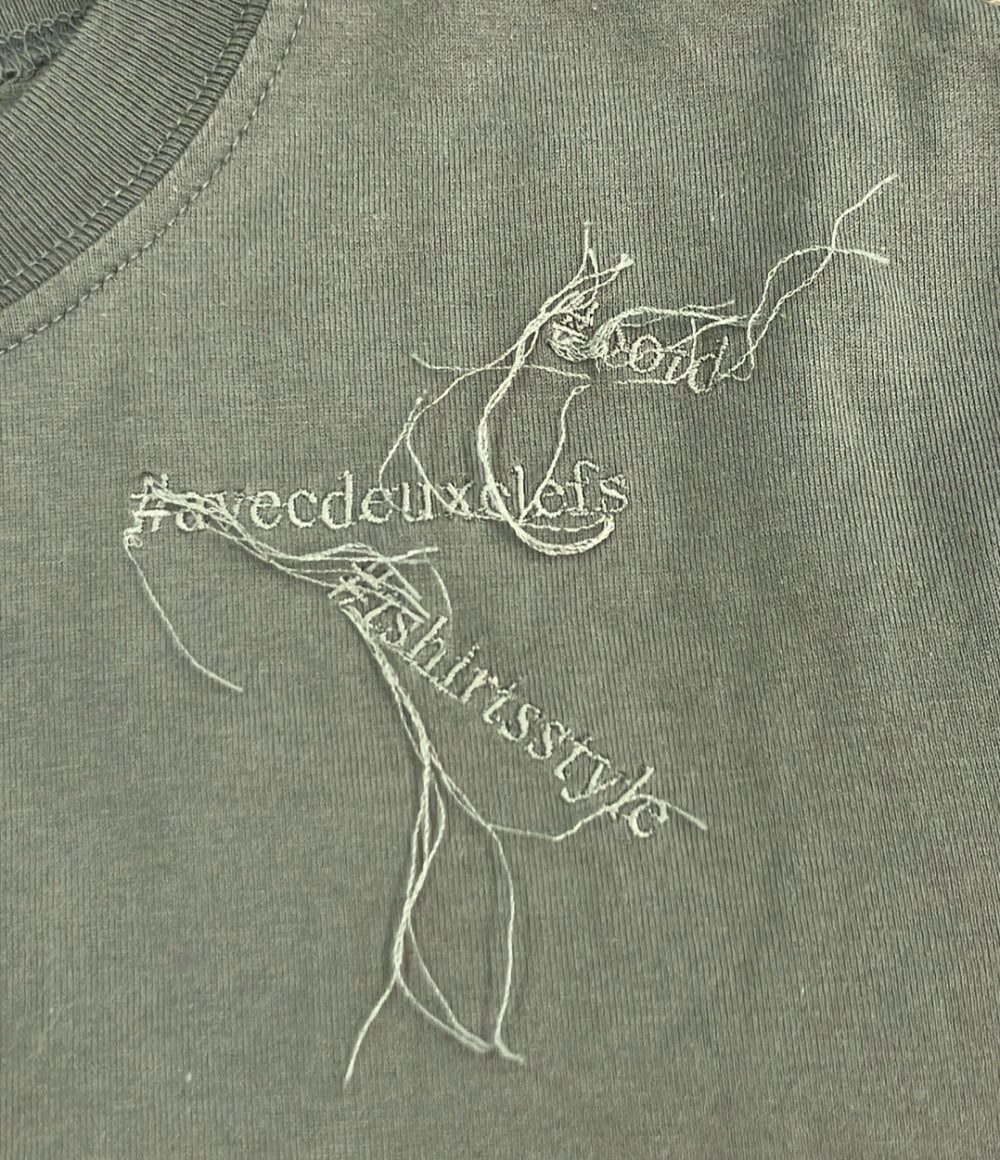 Avec deuxclefs 半袖Tシャツ ほつれ加工 24SS レディース SIZE M アヴェク デュクレ