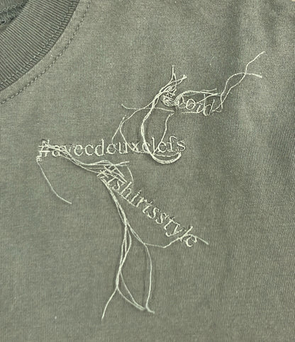 Avec deuxclefs 半袖Tシャツ ほつれ加工 24SS レディース SIZE M アヴェク デュクレ