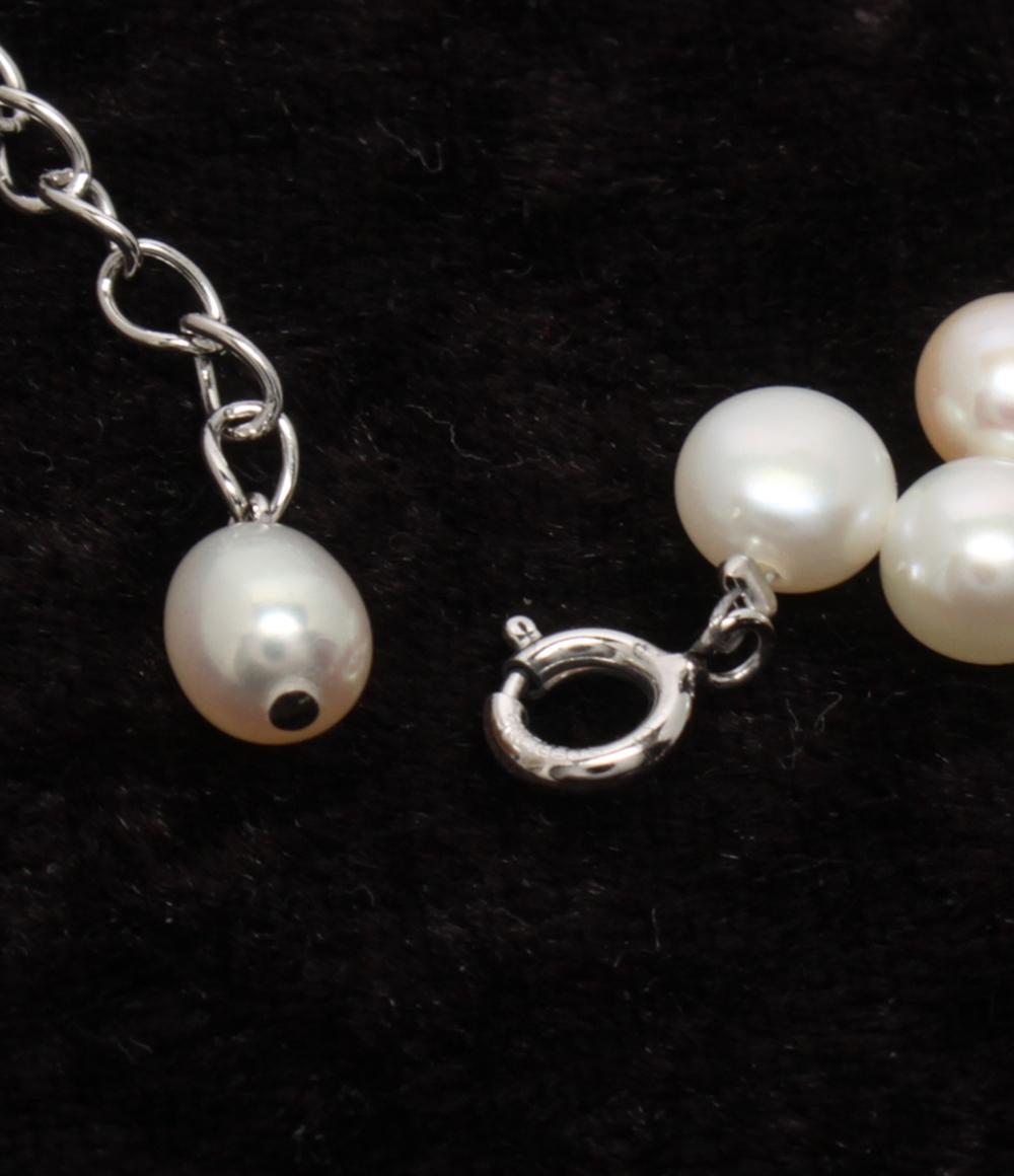 美品 ブレスレット SV925 ボタンパール 6mm レディース