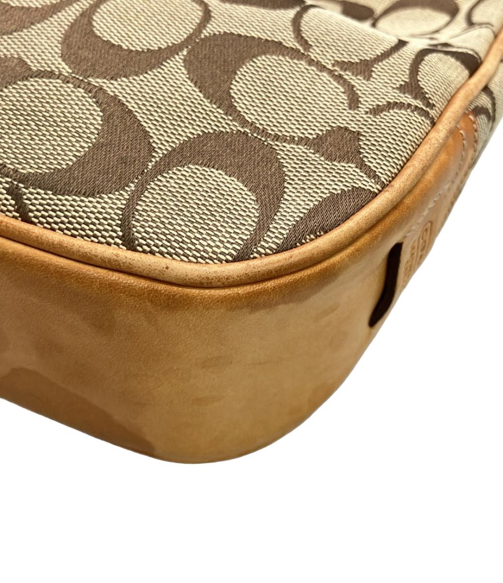 コーチ ワンショルダーバッグ 肩掛け クリップホーボー レザー キャンバス ヌメ革 シグネチャー 6091 レディース COACH