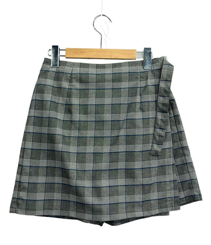 美品 アメリ ショートパンツ キュロット ラップスカート チェック レディース SIZE M (M) AMERI
