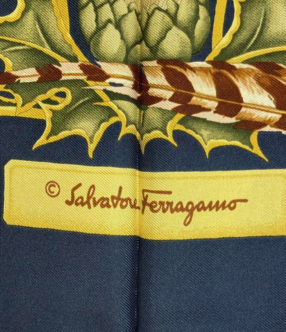 美品 Salvatore Ferragamo スカーフ シルク100% レディース サルヴァトーレフェラガモ