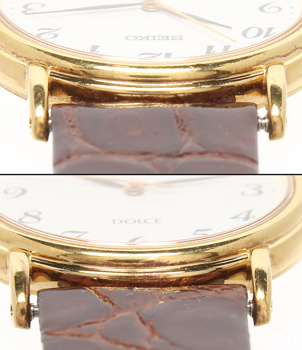 SEIKO DOLCE 腕時計 18KT クオーツ ホワイト 8J41-6060 メンズ