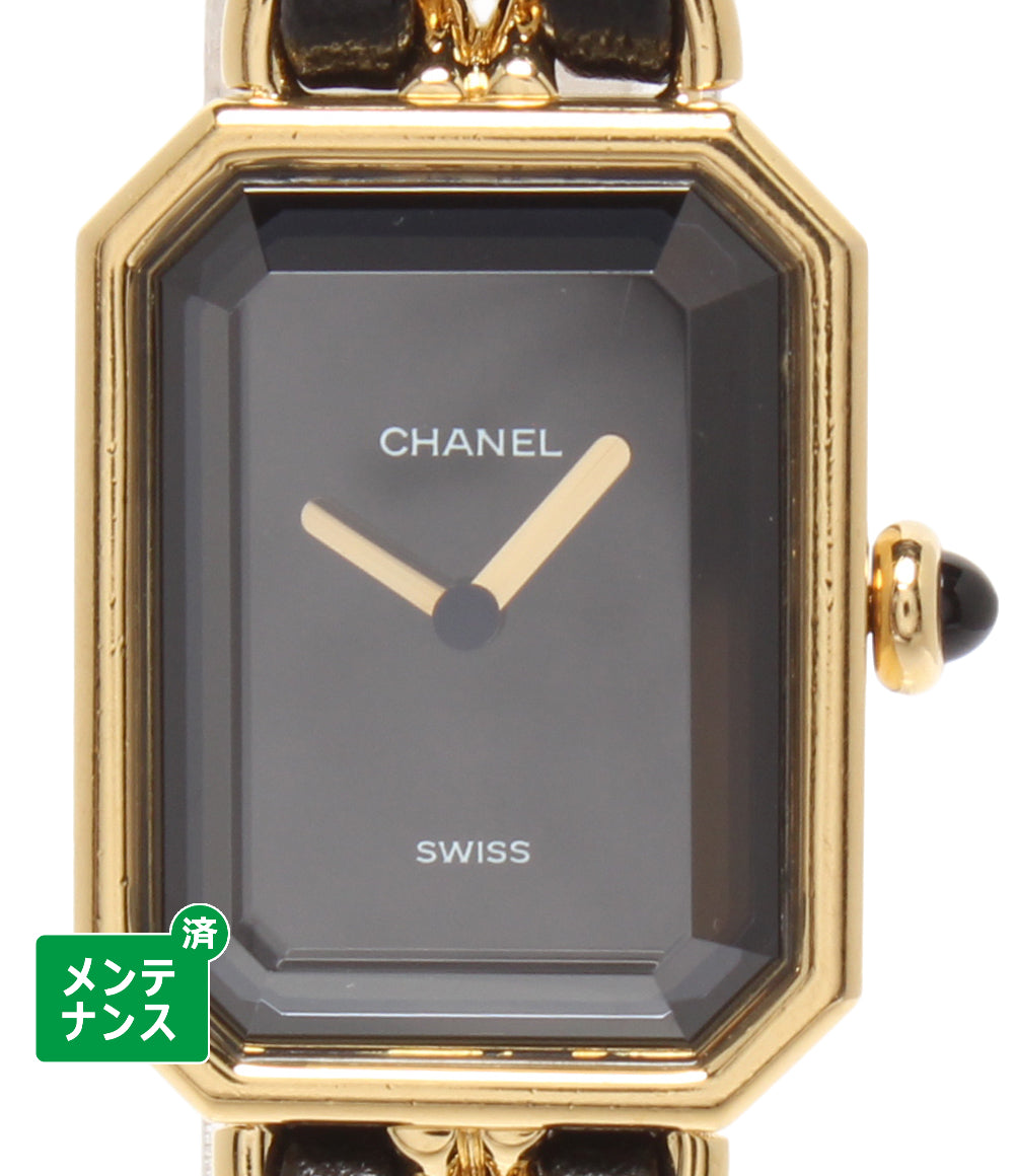 CHANEL 腕時計 プルミエール L クオーツ ブラック H0001 レディース シャネル