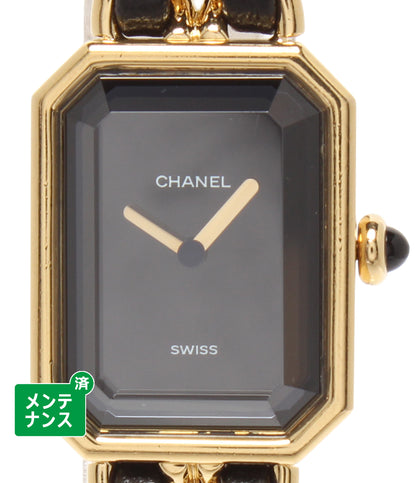 CHANEL 腕時計 プルミエール L クオーツ ブラック H0001 レディース シャネル