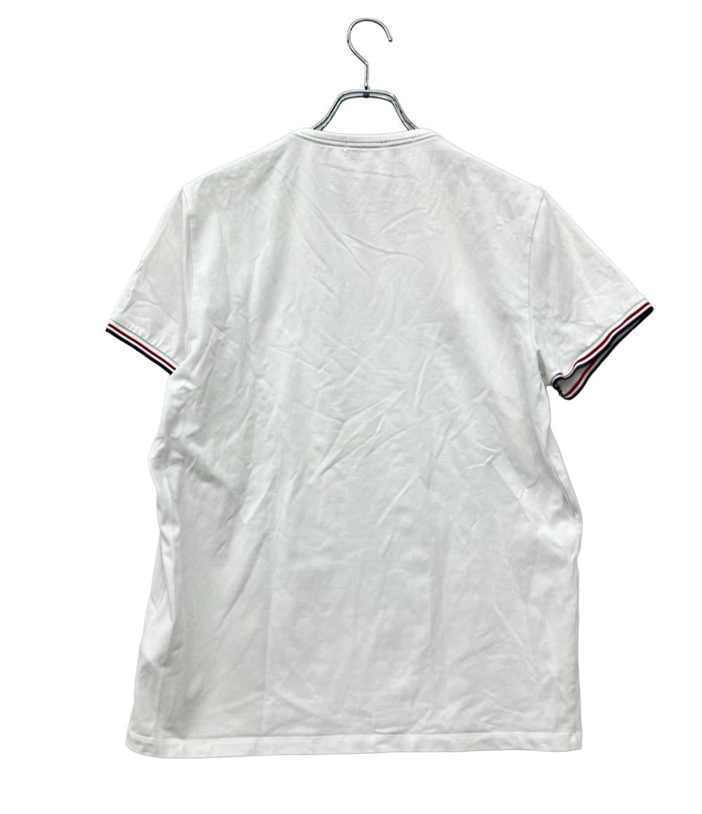MONCLER 半袖Tシャツ Vネック トリコロールリブ ブランドワッペン C10918100800 メンズ SIZE L モンクレール