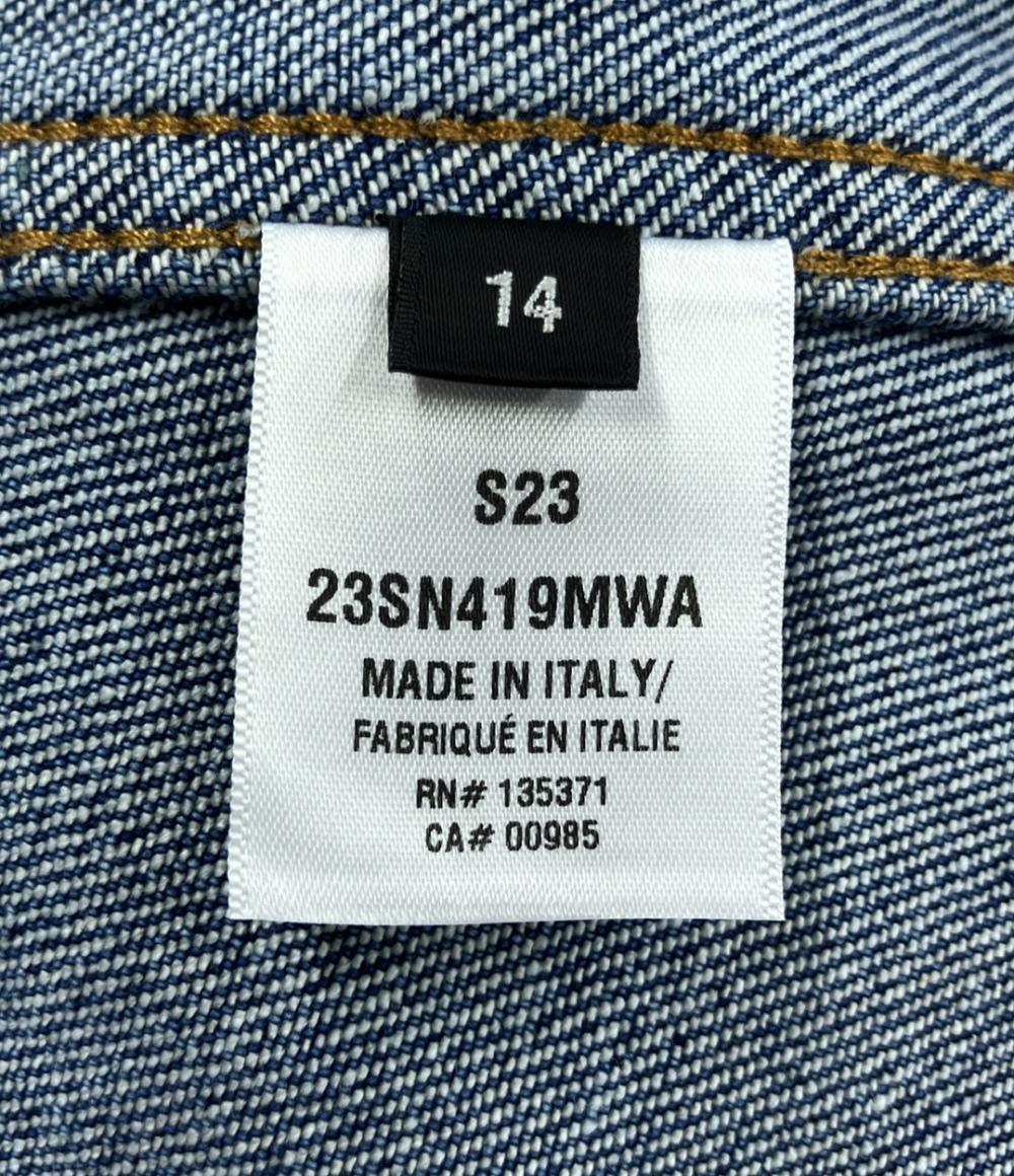美品 オスカーデラレンタ デニムスカート フラワーボタン レディース SIZE 14 (XL) Oscar de la Renta