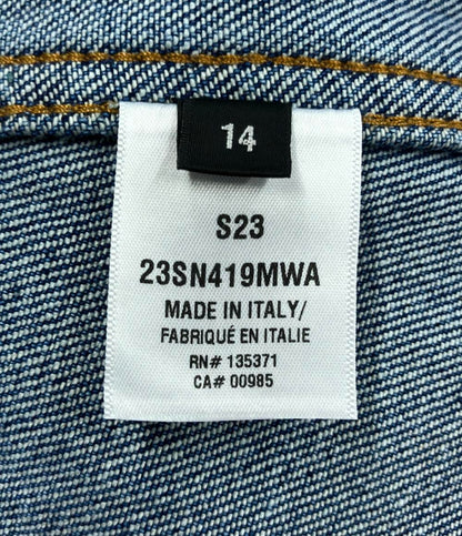 美品 オスカーデラレンタ デニムスカート フラワーボタン レディース SIZE 14 (XL) Oscar de la Renta