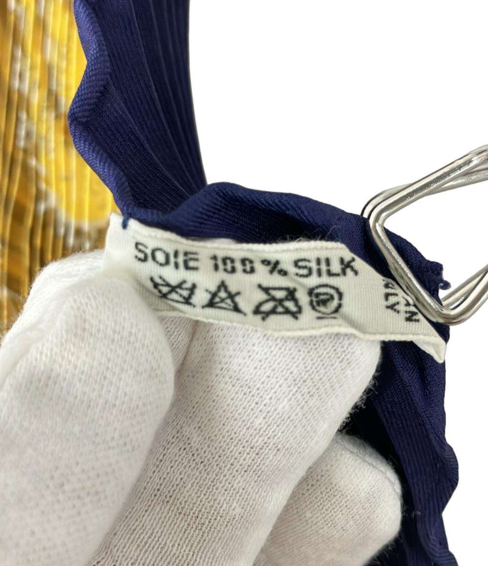美品 エルメス プリーツスカーフ シルク100% アトランティス大陸 L‘ATLANTIDE レディース HERMES