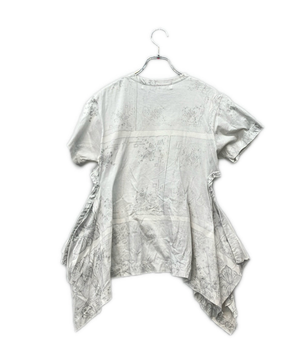 tao COMME des GARCONS 半袖 転写フリル Tシャツ レディース SIZE S タオ コムデギャルソン