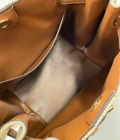 マイケルコース クロコ型押しレザーキャンバスミニショルダーバッグ 斜め掛け レディース MICHAEL KORS