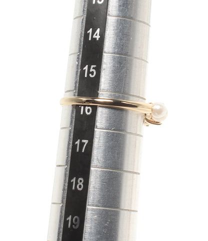リング 指輪 K18 パール ダイヤ0.02ct レディース SIZE 16号