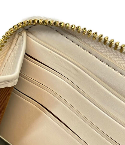 美品 コーチ ラウンドファスナー長財布 シグネチャー レディース COACH