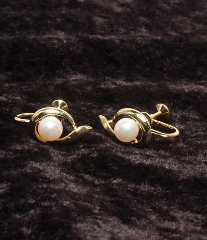 美品 MIKIMOTO イヤリング K18 パール 6.5mm レディース ミキモト