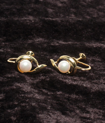 美品 MIKIMOTO イヤリング K18 パール 6.5mm レディース ミキモト