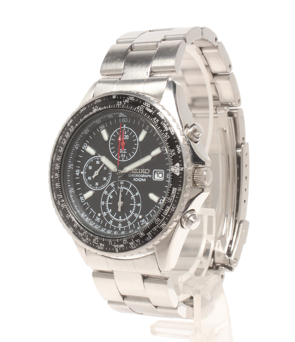 SEIKO 腕時計 クオーツ ブラック 7T92-0CF0 メンズ セイコー