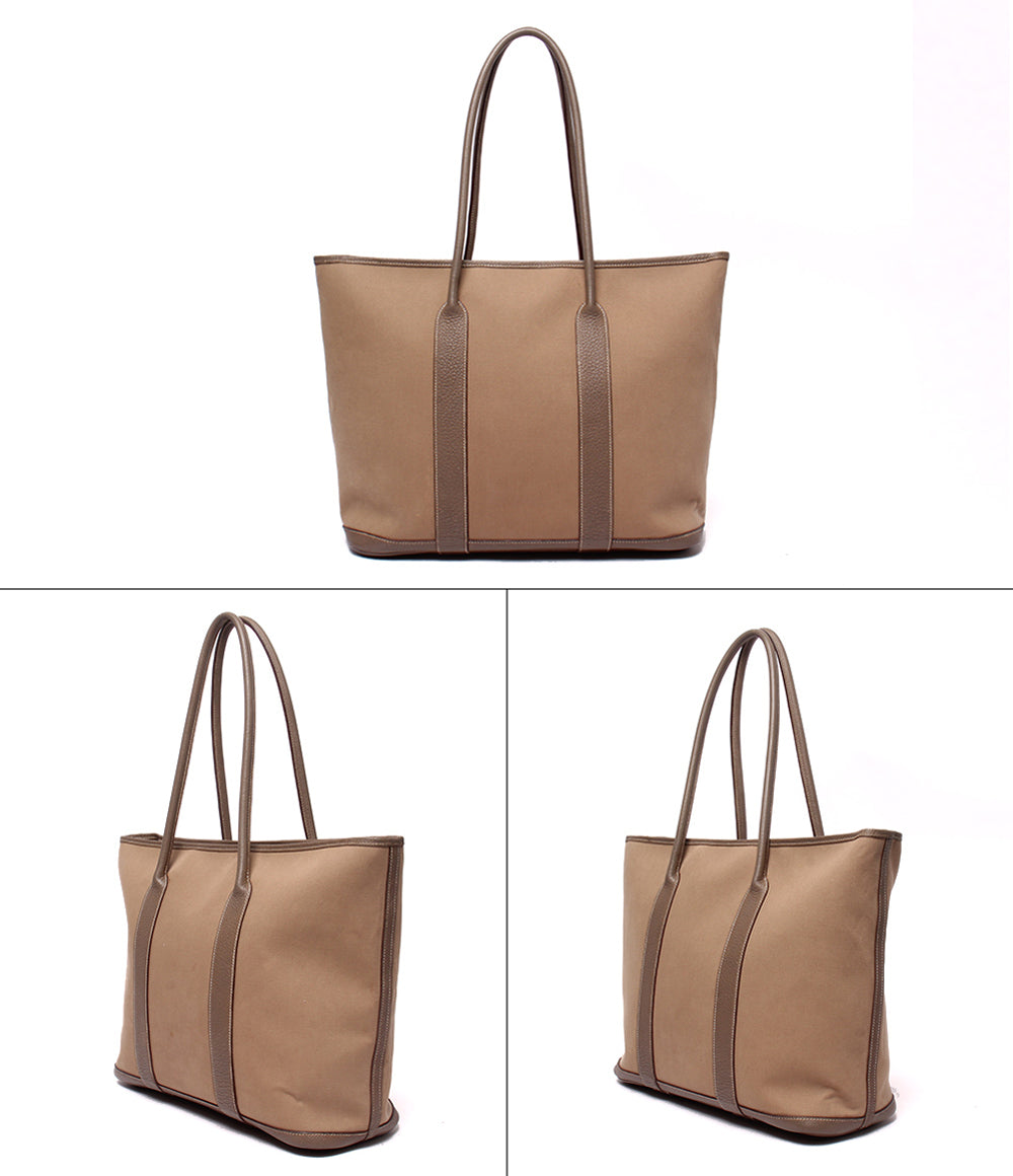 HERMES トートバッグ ショルダーバッグ 肩掛け シルバー金具 ▢M刻印 トワルオフィシエ ガーデンジップ MM レディース エルメス