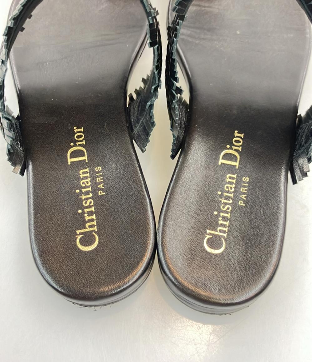 クリスチャンディオール レザーサンダル ラムスキン編み込み レディース SIZE 35 Christian Dior