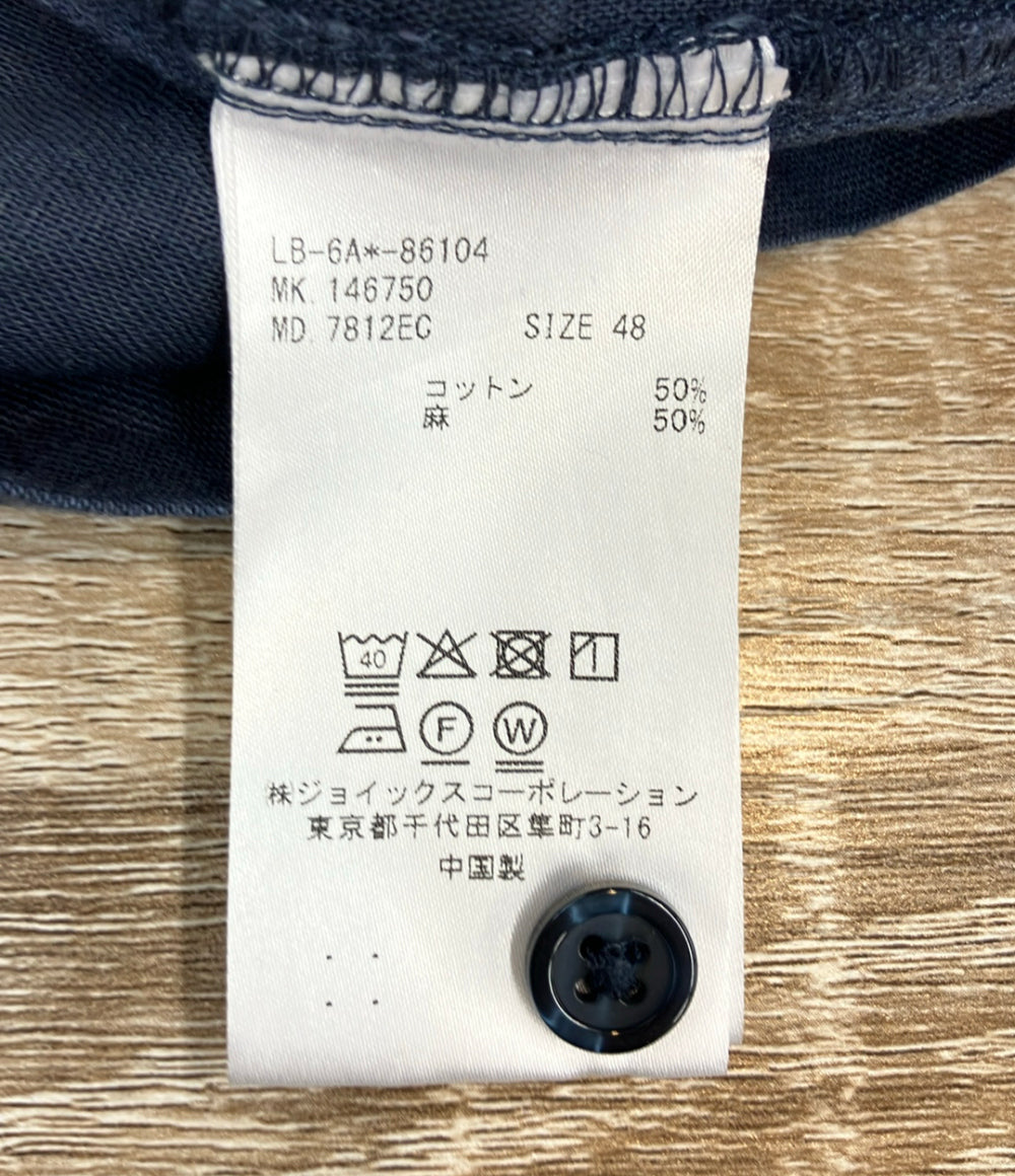 LANVIN en Bleu 半袖シャツ スキッパー リネン コットン 7分袖 LB-6A メンズ SIZE 48 (L) ランバンオンブルー