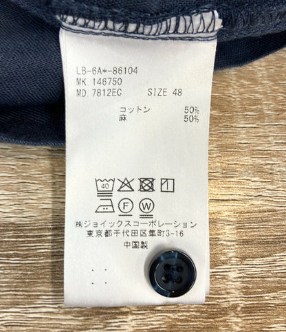 LANVIN en Bleu 半袖シャツ スキッパー リネン コットン 7分袖 LB-6A メンズ SIZE 48 (L) ランバンオンブルー