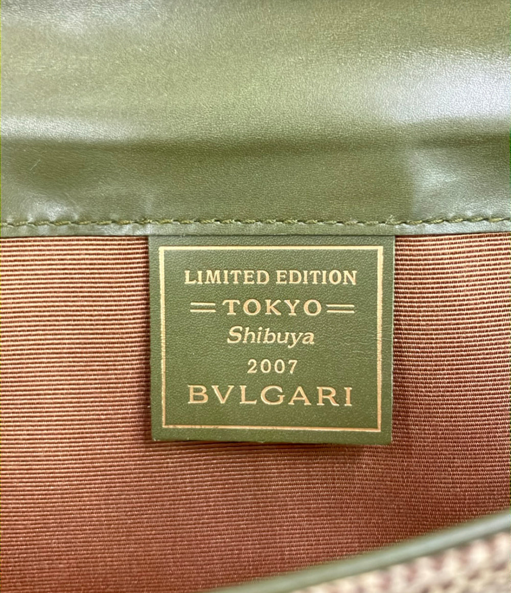 美品 BVLGARI 三つ折り長財布 ダブルホック 蛇革 レディース ブルガリ
