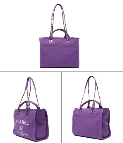 美品 CHANEL トートバッグ ハンドバッグ ゴールド金具 肩掛け ドーヴィル AS3257 レディース シャネル