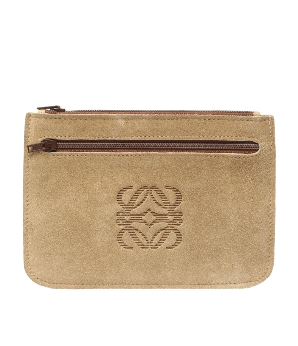 美品 ロエベ アナグラム スウェード ポーチ ユニセックス LOEWE