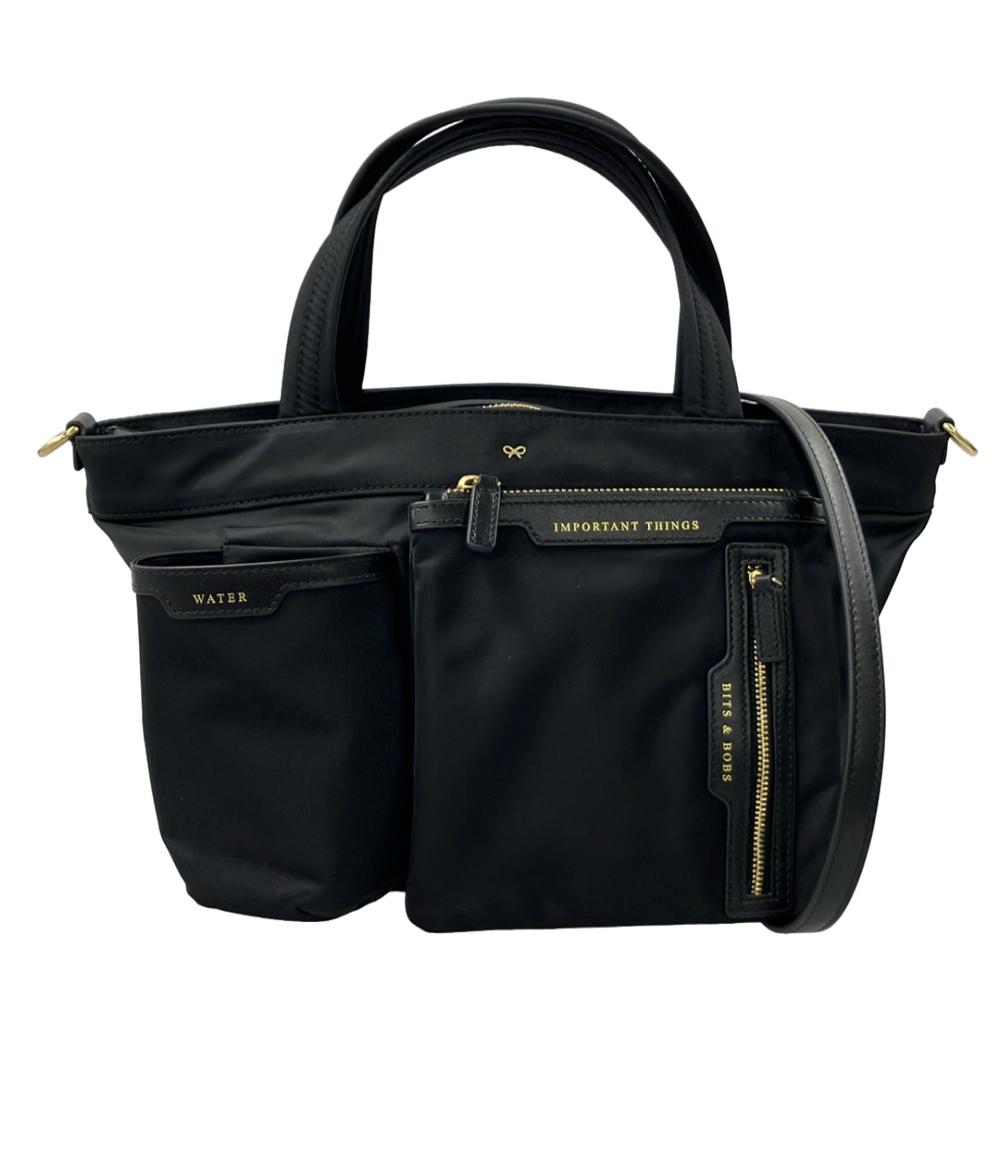 美品 Anya Hindmarch 2WAY ハンドバッグ ショルダーバッグ 斜め掛け ミニ・マルチポケット・トート レディース アニヤ・ハインドマーチ