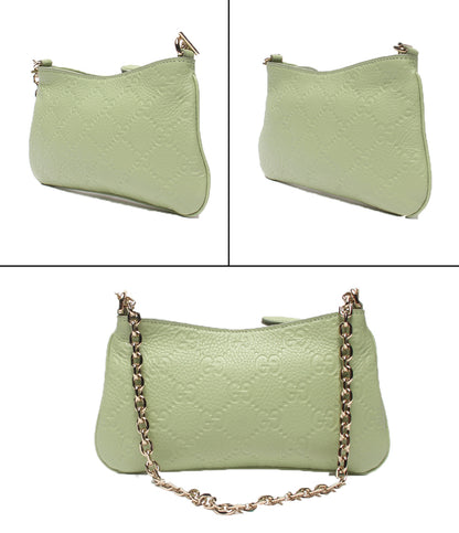 美品 GUCCI チェーンショルダーバッグ 肩掛け 斜め掛け シマ 815278 0416 レディース グッチ