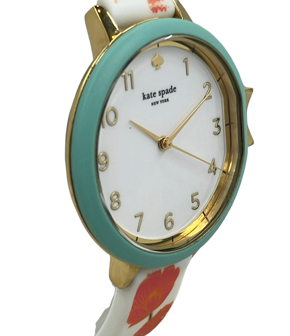 美品 Kate Spade 腕時計 クオーツ ホワイト KSW1418 レディース ケイトスペード