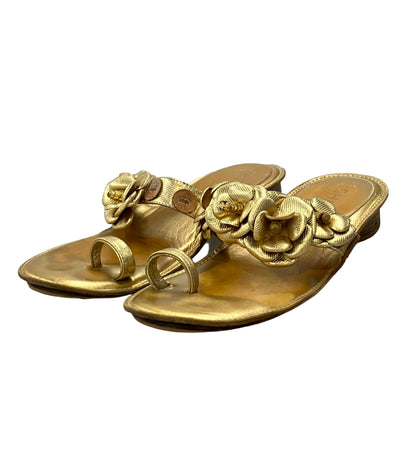 訳あり CHANEL カメリア フラットサンダル レディース SIZE 39 シャネル