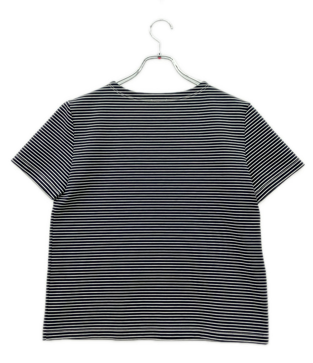 美品 Miu Miu 半袖 ボーダー柄 Tシャツ MJN013 レディース SIZE M ミュウ ミュウ