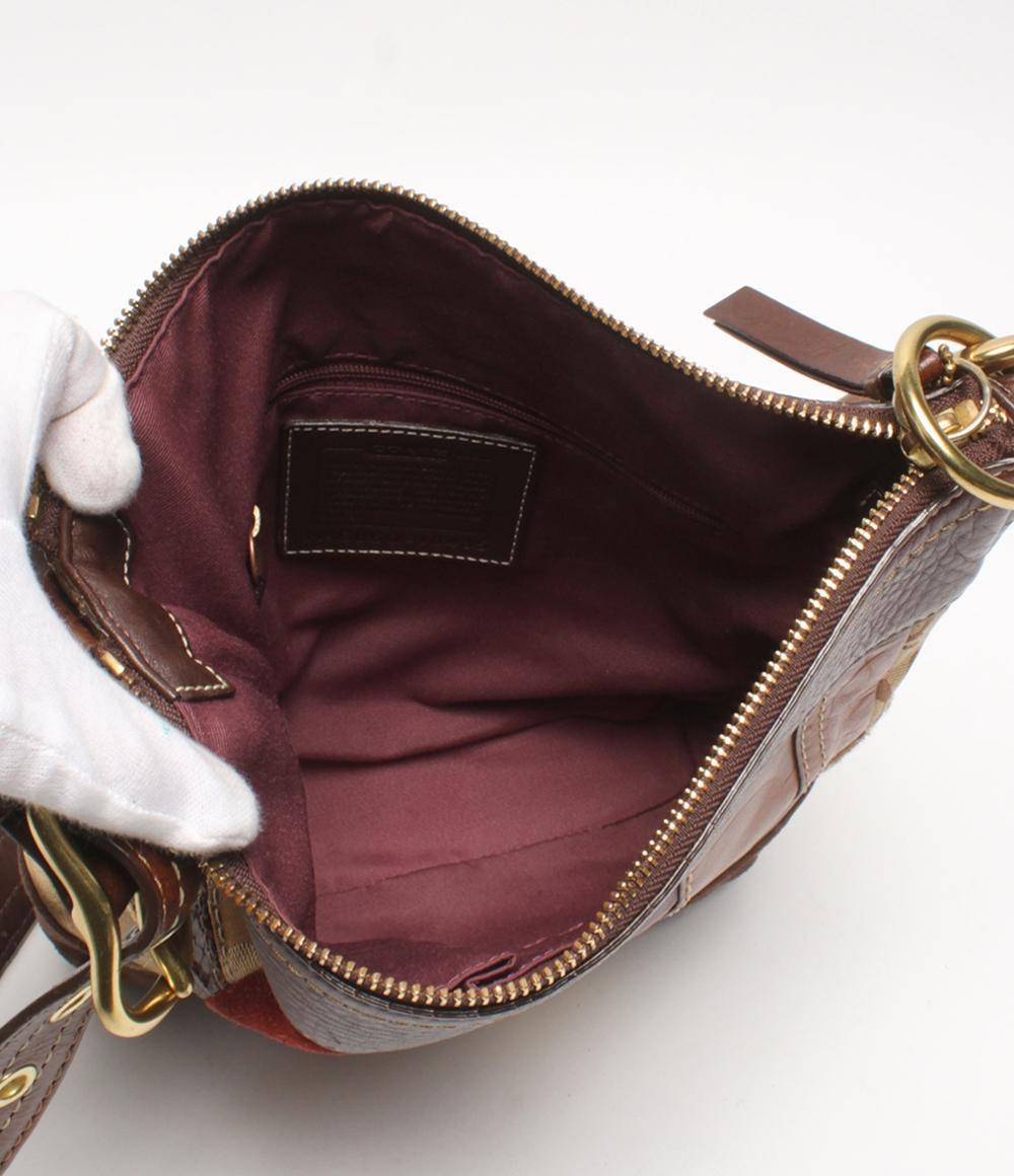 COACH ショルダーバッグ 斜め掛け パッチワーク ハラコ シグネチャー 10435 レディース コーチ